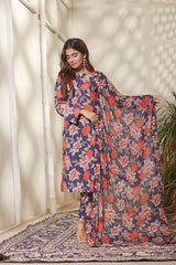 Feathers Unstitched 3 Piece Summer Collection-NYLAH-FT120