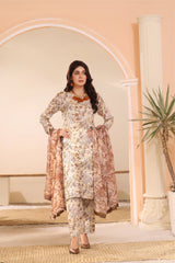 Feathers Unstitched 3 Piece Summer Collection-DUSKY-FT238