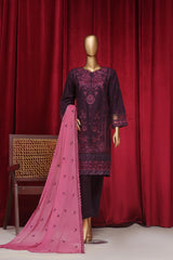 Dressline New Stitched 3 Piece Emb  Chikankari Cotton Collection