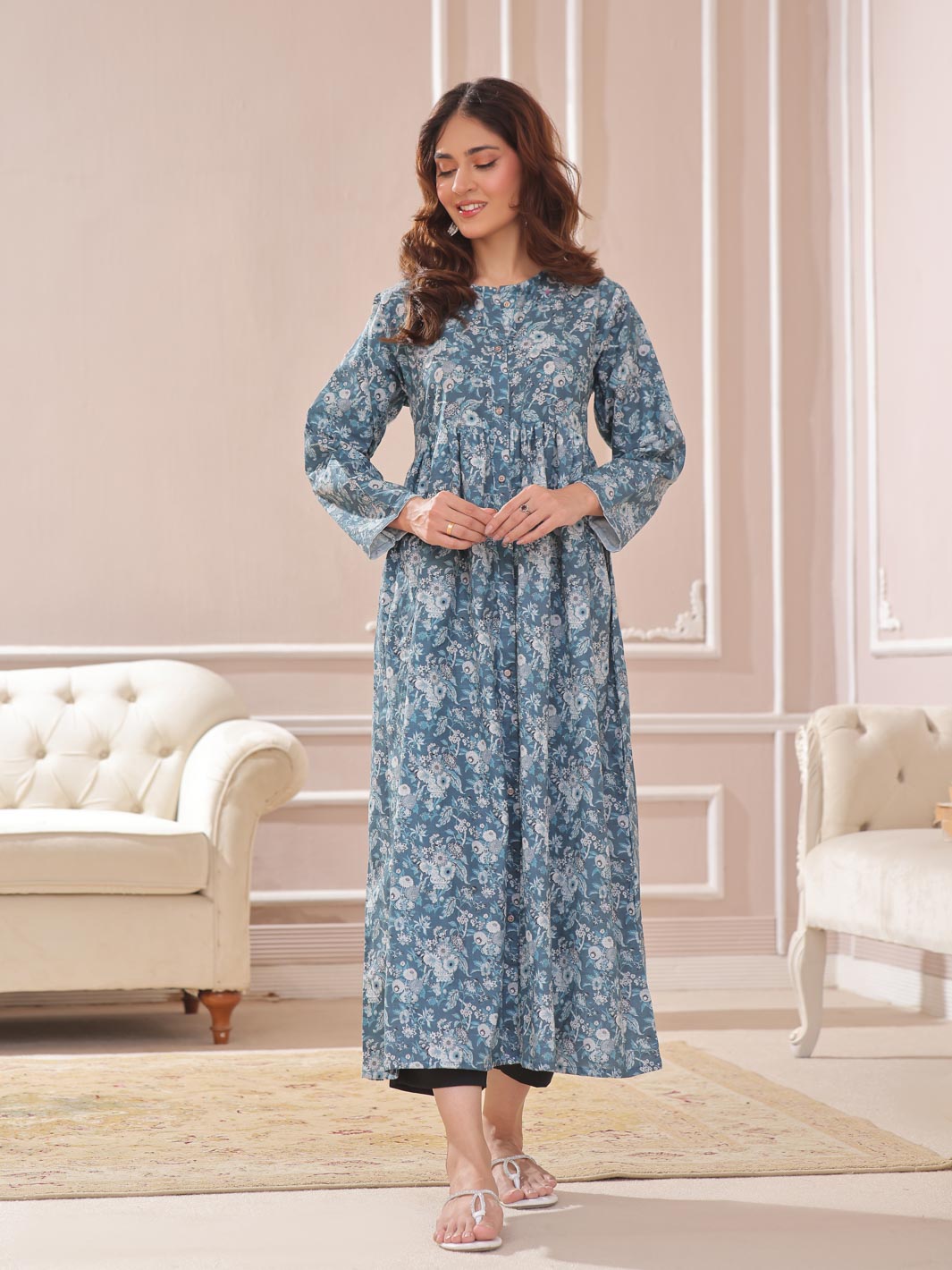 TNG Nihara Frock  | Khaddar |