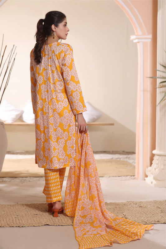 Feathers Unstitched 3 Piece Summer Collection-SUNFLOWER-FT237