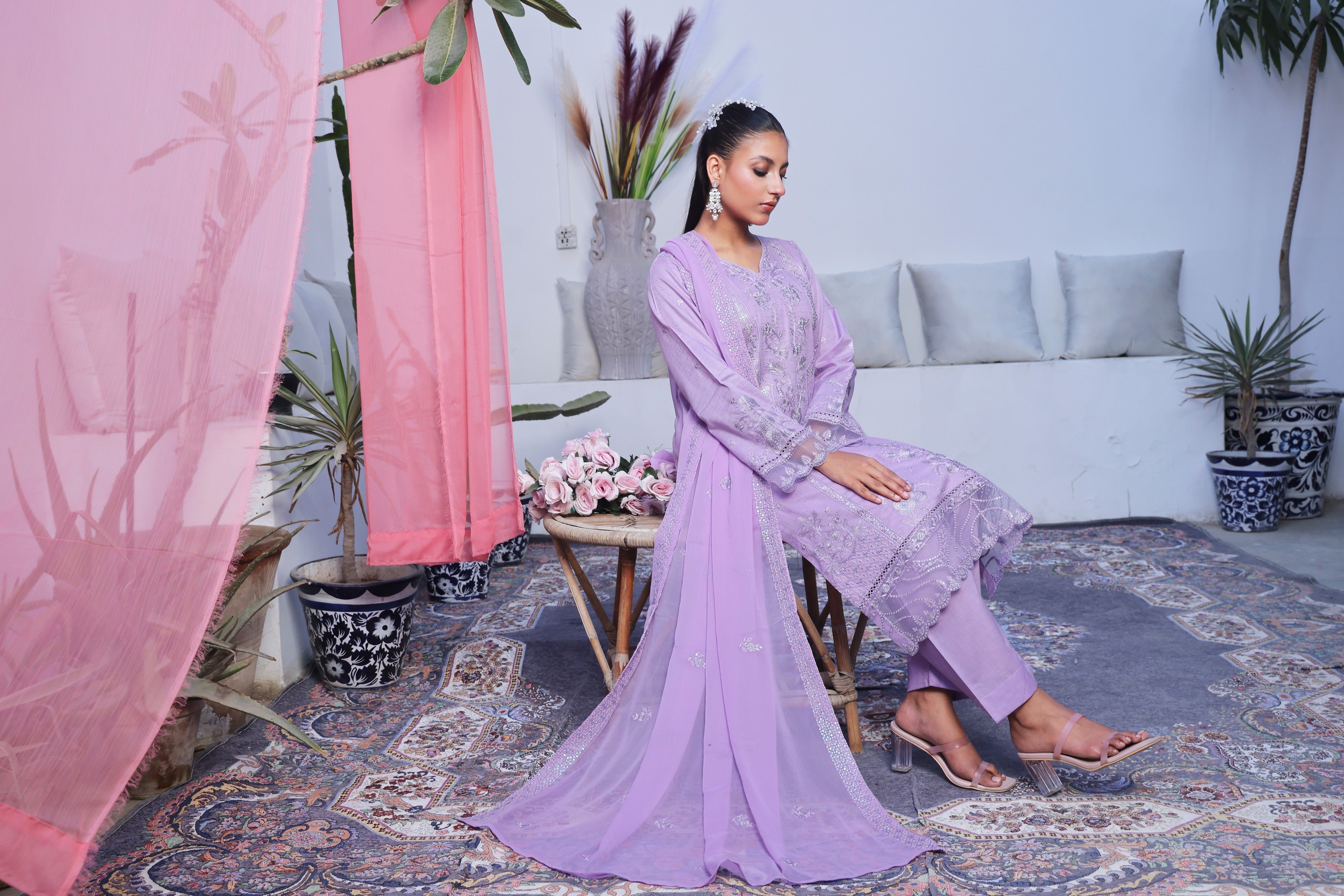 Dressline Stitched 3 Piece Luxury Emb Lawn Jacquard Collection