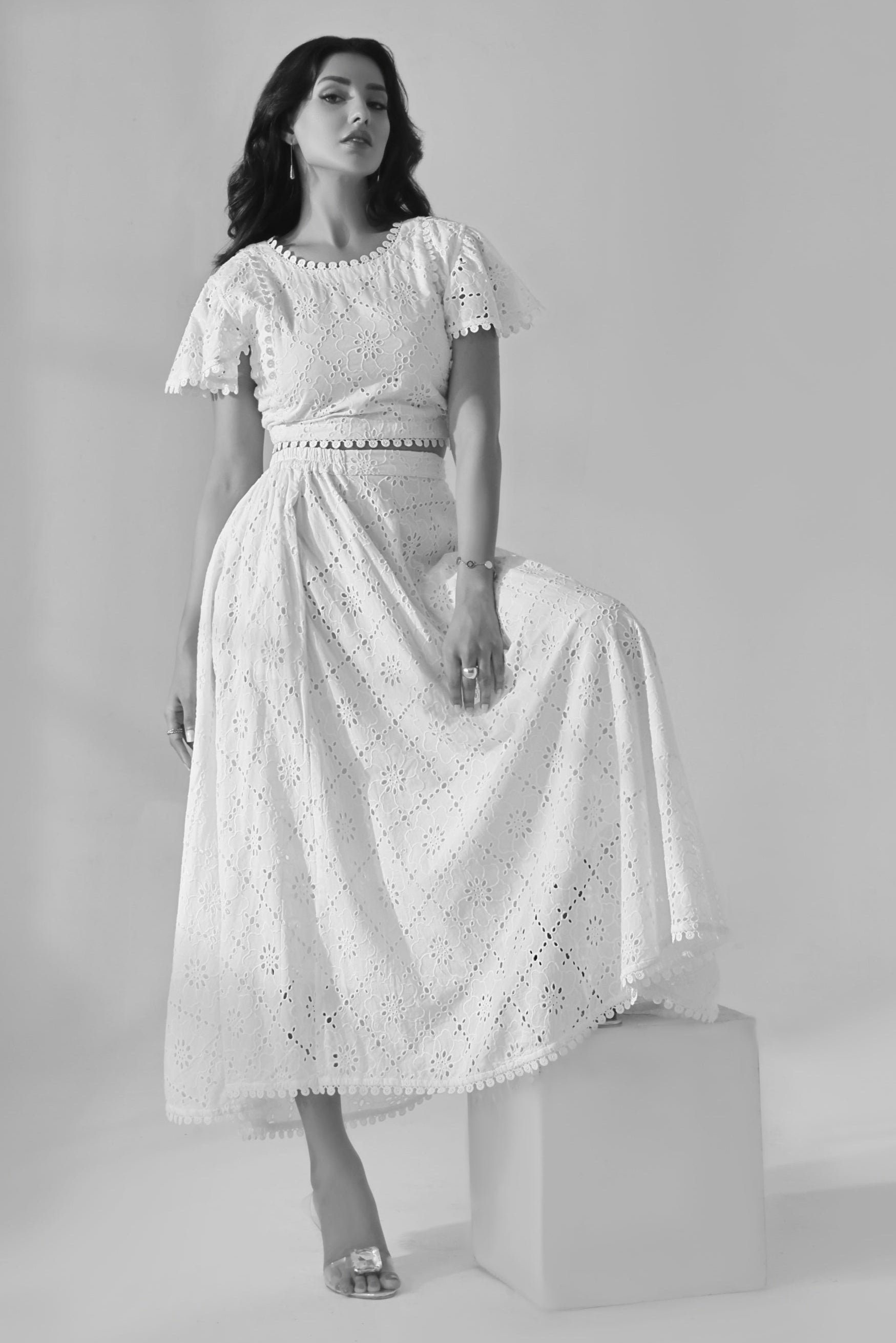Ora Fashion Stitched 2 Piece Summer Collection'2025-COCO Top & Skirt