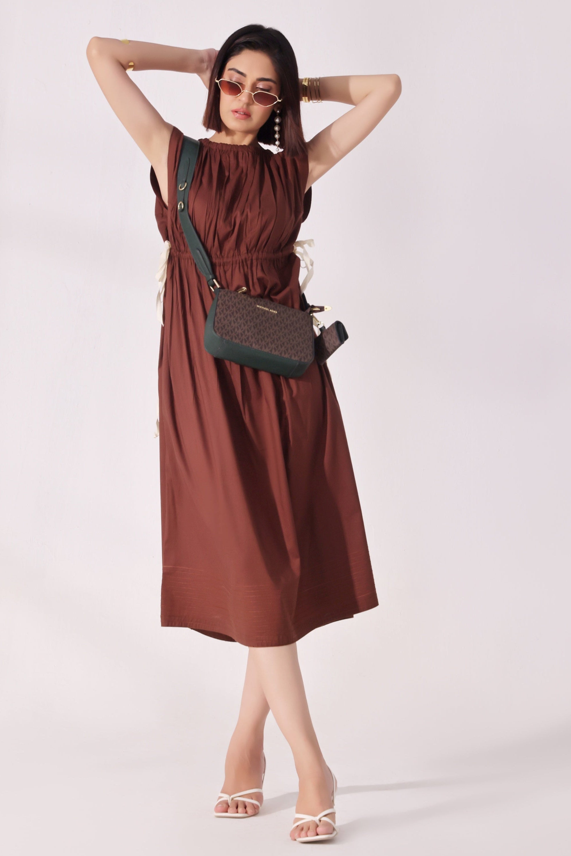 Ora Fashion Stitched Dress Collection'2025-Ora Fashion Coffee Dress