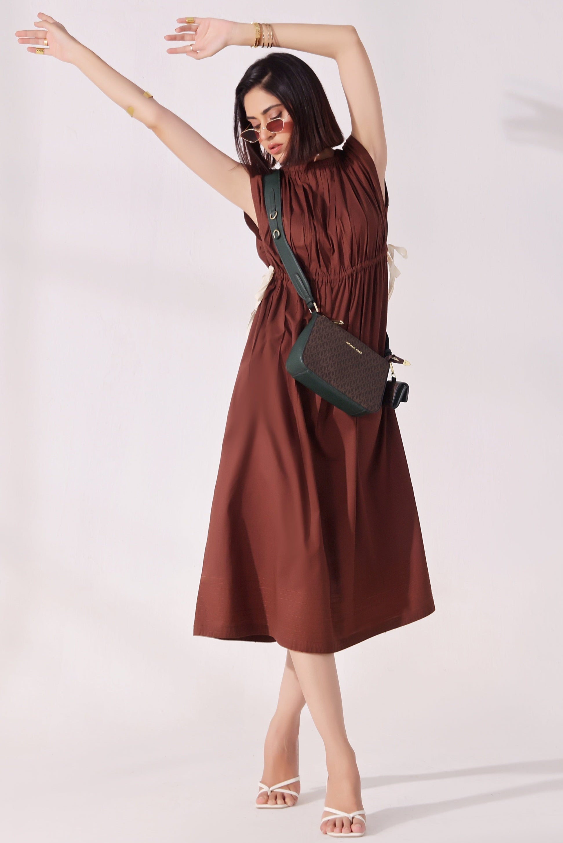 Ora Fashion Stitched Dress Collection'2025-Ora Fashion Coffee Dress