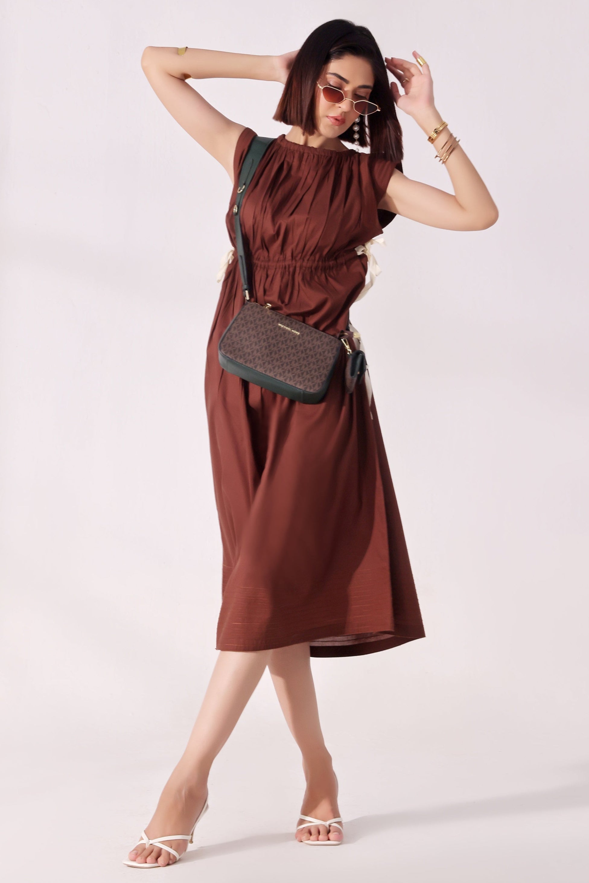 Ora Fashion Stitched Dress Collection'2025-Ora Fashion Coffee Dress