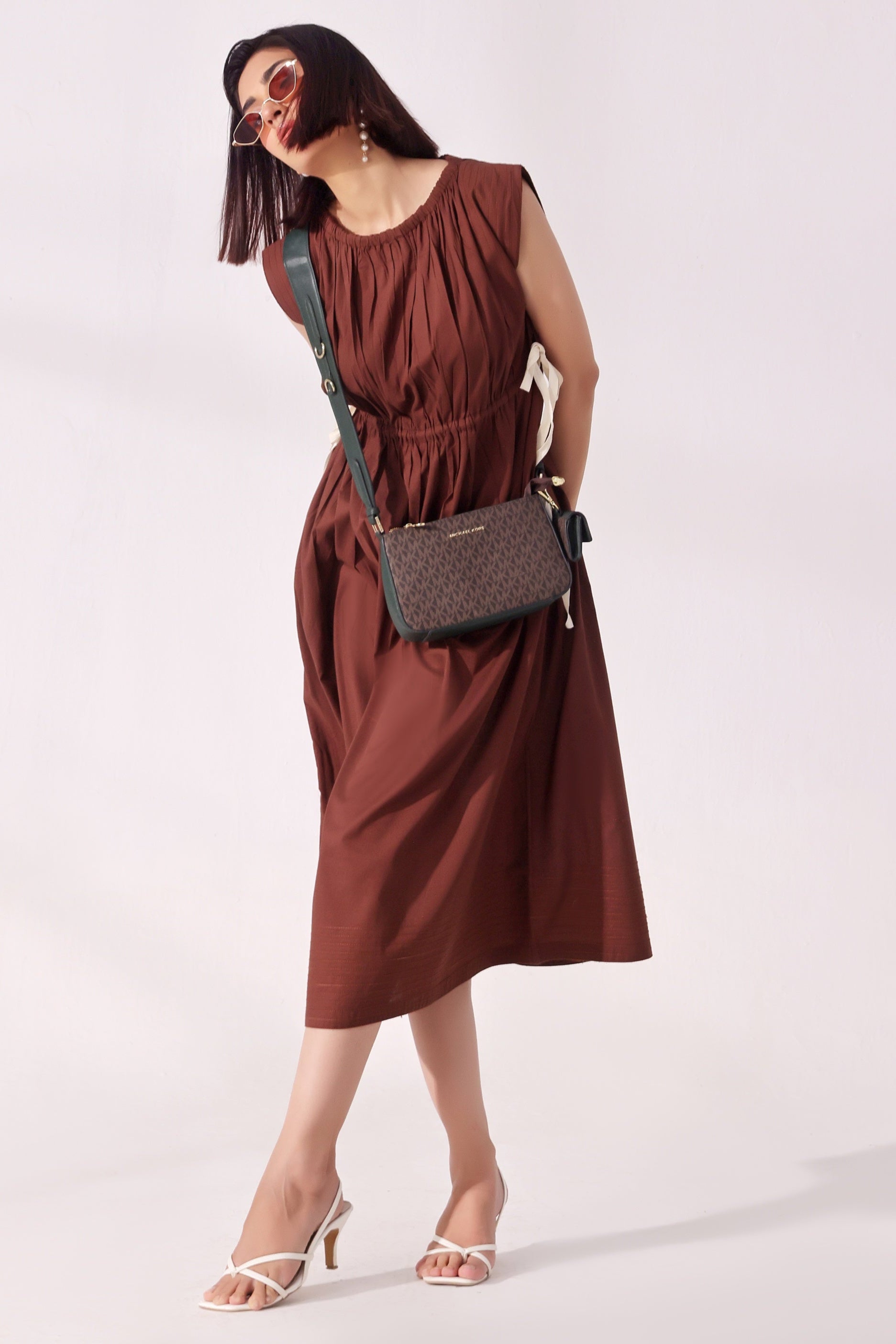 Ora Fashion Stitched Dress Collection'2025-Ora Fashion Coffee Dress