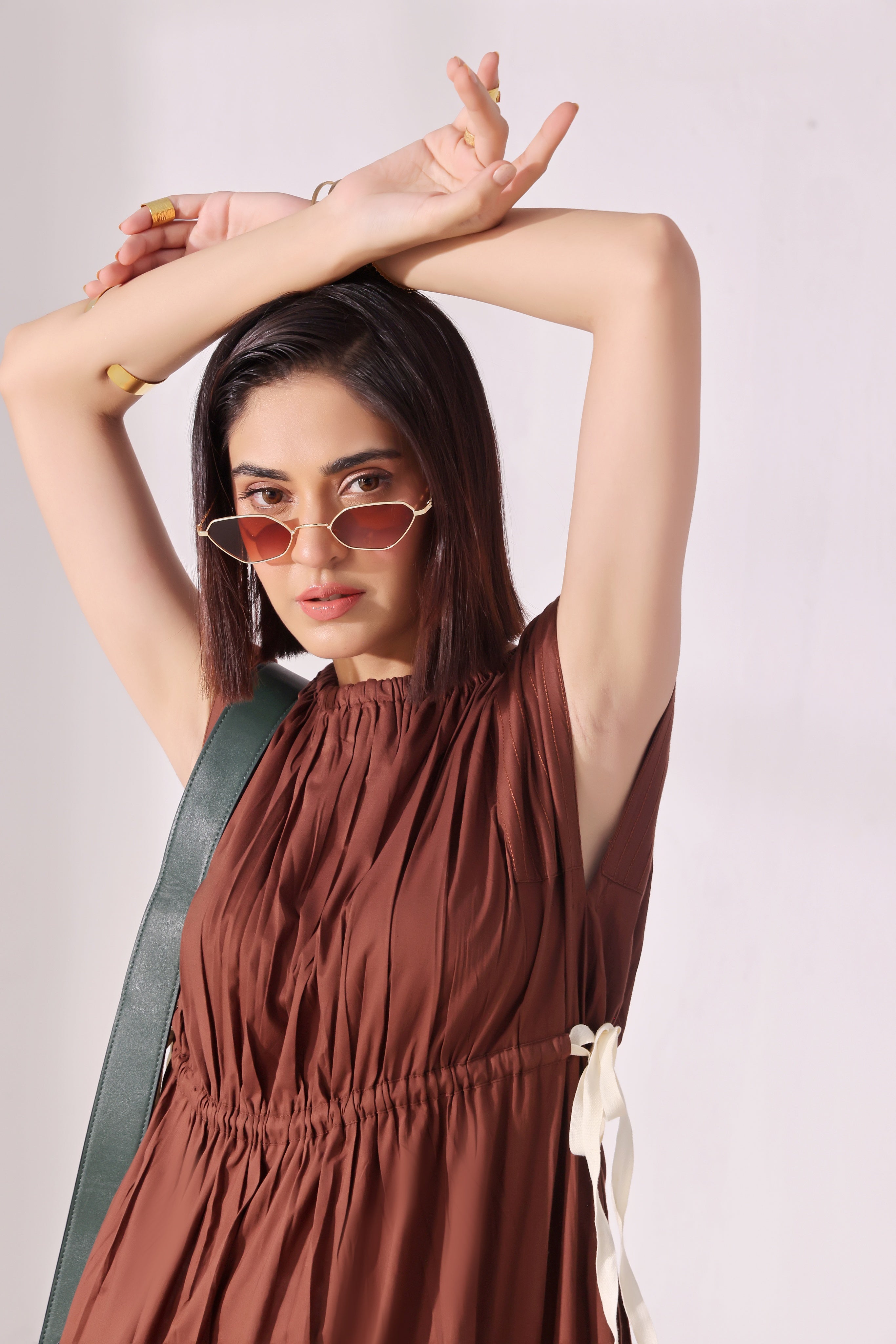 Ora Fashion Stitched Dress Collection'2025-Ora Fashion Coffee Dress