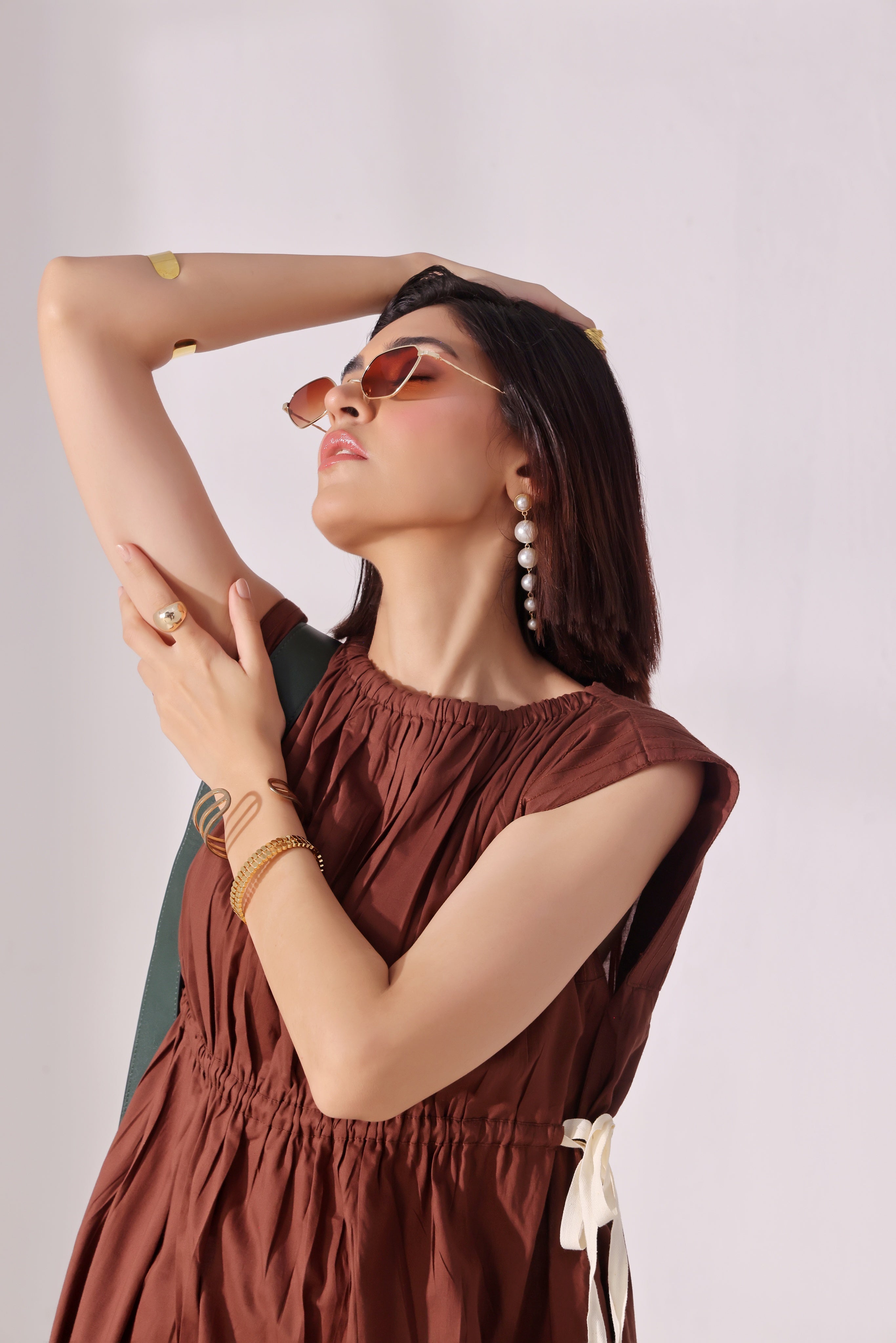 Ora Fashion Stitched Dress Collection'2025-Ora Fashion Coffee Dress