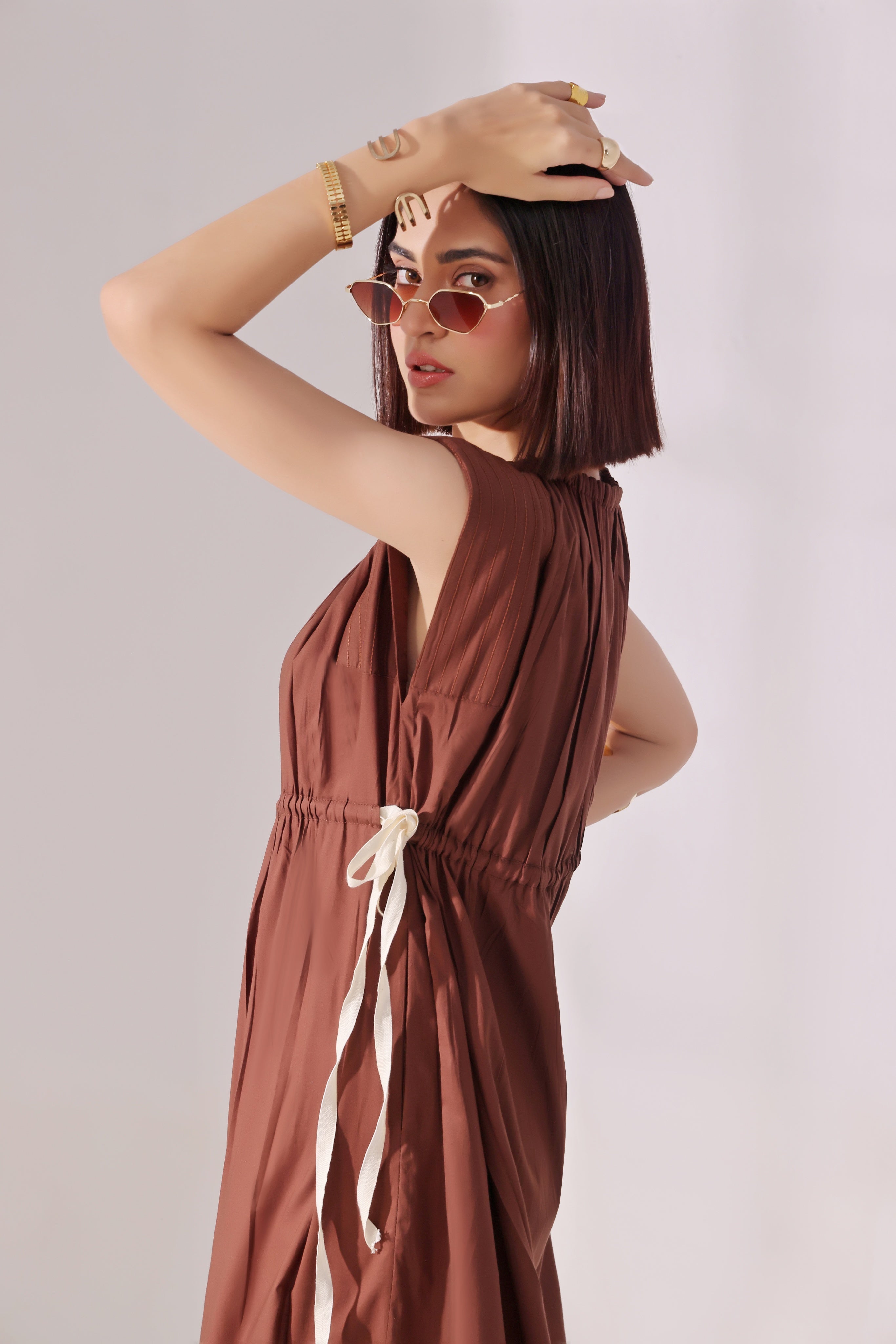 Ora Fashion Stitched Dress Collection'2025-Ora Fashion Coffee Dress