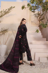 Feathers Unstitched 3 Piece Winter Collection-MYSTIQUE ROSE-FT284