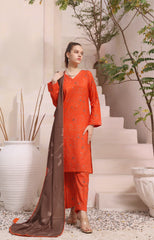 Feathers Unstitched 3 Piece Winter Collection-FIRE OPAL-FT293