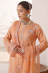 Samara By Dressline Semi Stitched 3 Piece Luxury Chiffon Formals Collection'2025-samara-semi-stitched-chiffon-orange
