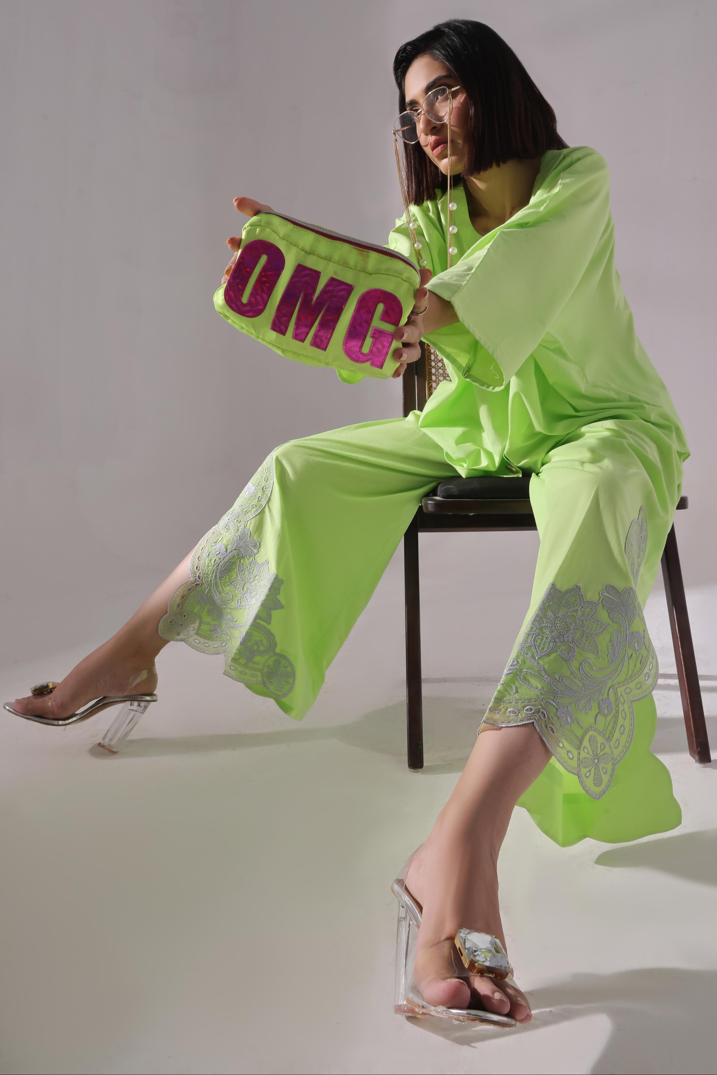 Ora Fashion Stitched 2 Piece Summer Collection'2025-Lime Luxe 2-Piece Co-ords set