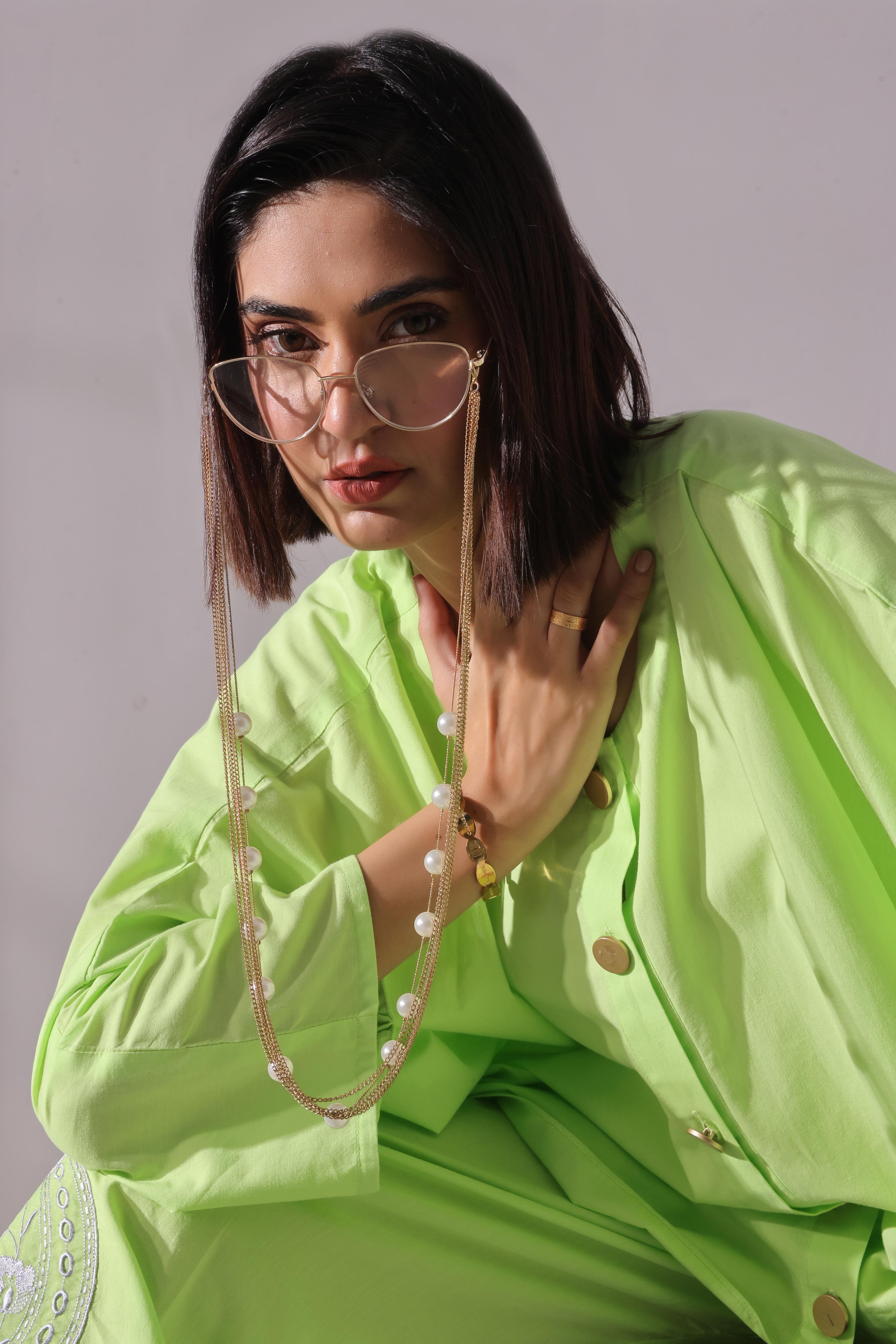 Ora Fashion Stitched 2 Piece Summer Collection'2025-Lime Luxe 2-Piece Co-ords set