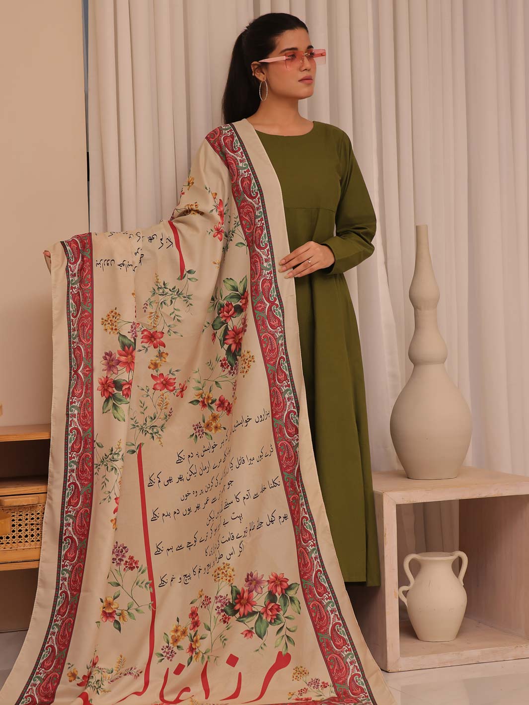 TNG Ghalib aur Phool Silk Dupatta Collection'2024