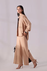 Ora Fashion Stitched 2 Piece Summer Collection'2025-Ora Fashion Khaki Top & Pent Set
