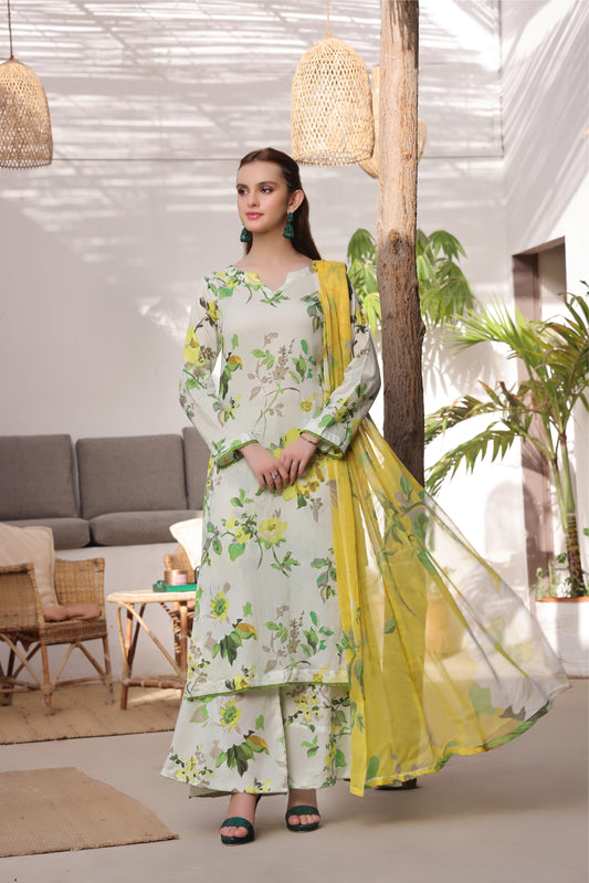 Feathers Unstitched 3 Piece Summer Collection-OLEANDER-FT403