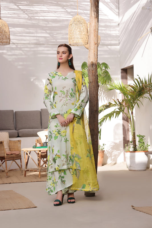 Feathers Unstitched 3 Piece Summer Collection-OLEANDER-FT403