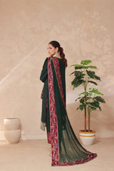 Azrina By Dressline Semi Stitched 3 Piece Chiffon Collection'2025-azrina-DKgreen