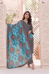 Feathers Unstitched 3 Piece Winter Collection-VIVID FLORA-FT145