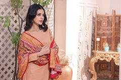 Feathers Unstitched 3 Piece Winter Collection-PEACH GARNET-FT150