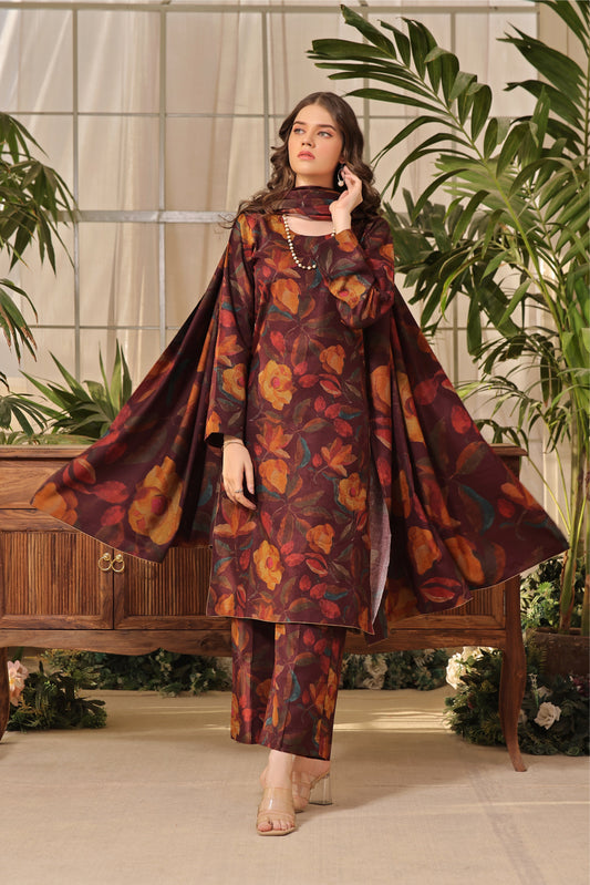 Feathers Unstitched 3 Piece Winter Collection-BREEZE-FT318