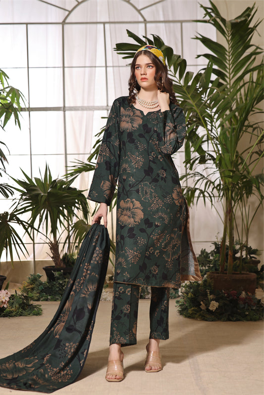 Feathers Unstitched 3 Piece Winter Collection-AURORA ALLURE-FT327