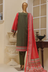 Bin Saeed Stitched 3 Piece Exclusive Emb Lawn Vol-02 Collection-SM-1568-Green