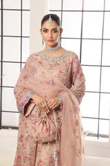 Dressline New Semi Stitched 3 Pc Luxury Emb Maxi Collection