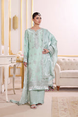 Singhaar By Dressline Unstitched 3 Piece Premium Shesha Silk Collection'2025-singhar-unstitched-mint-opal