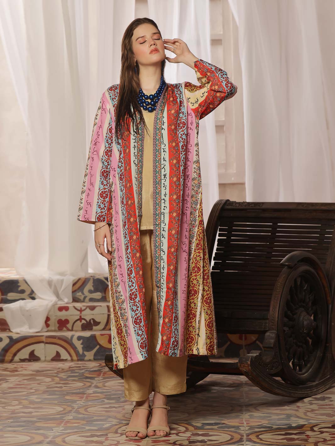 TNG Phool Stripe Shrug (Light Multi) Collection'2024