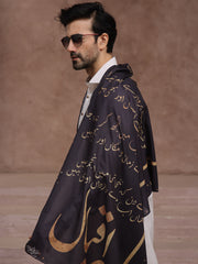 Tng By Md Men Stole Collection-Iqbal Ka Chand Stole (Black-Men)