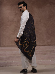 Tng By Md Men Stole Collection-Iqbal Ka Chand Stole (Black-Men)
