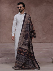 Tng By MD Mens Shawl Collection-Taj Mahal (Black)