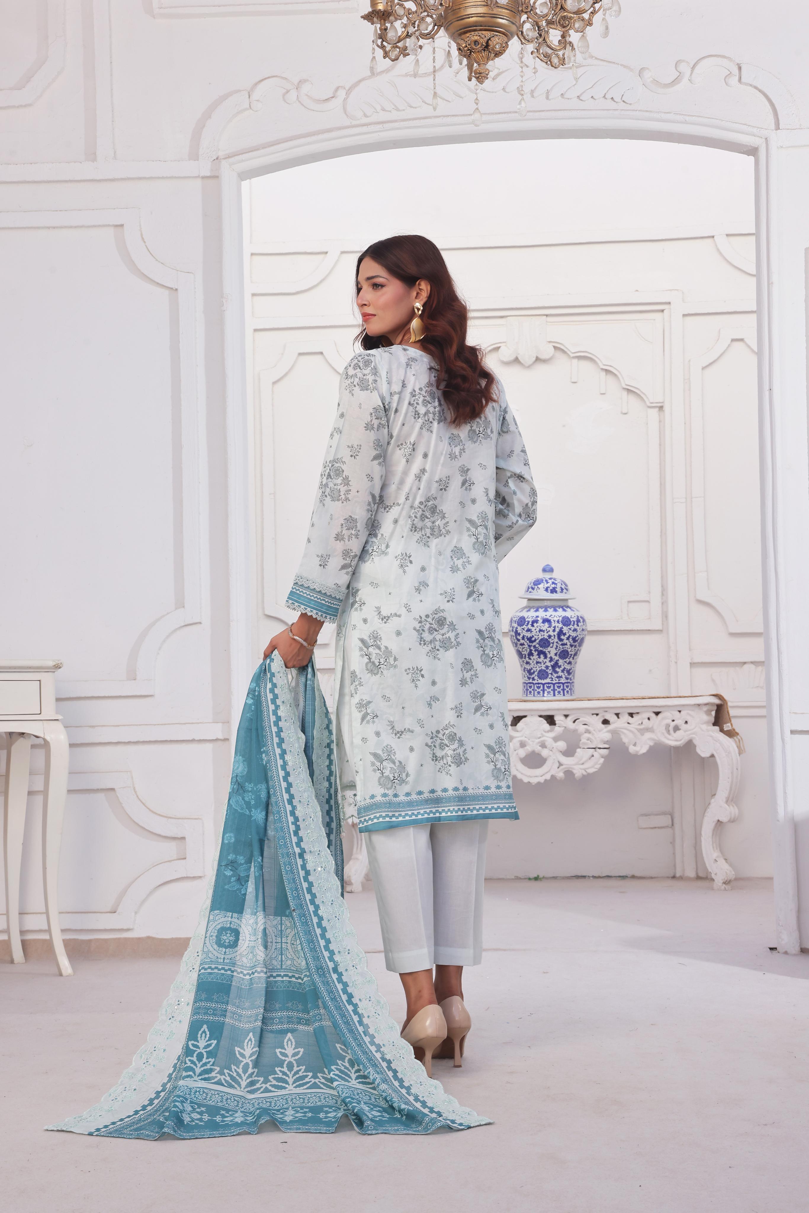 Dressline Launching New Unstitched  3 Pcs Premium Chikankari & Cutwork Emb Digital Printed Lawn Collection