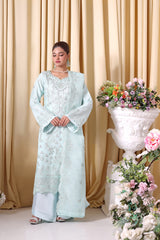 Tara By Dressline Unstitched 3 Piece Luxury Emb Aiyudiya Net Collection'2025-tara-unstitched-icy-aqua