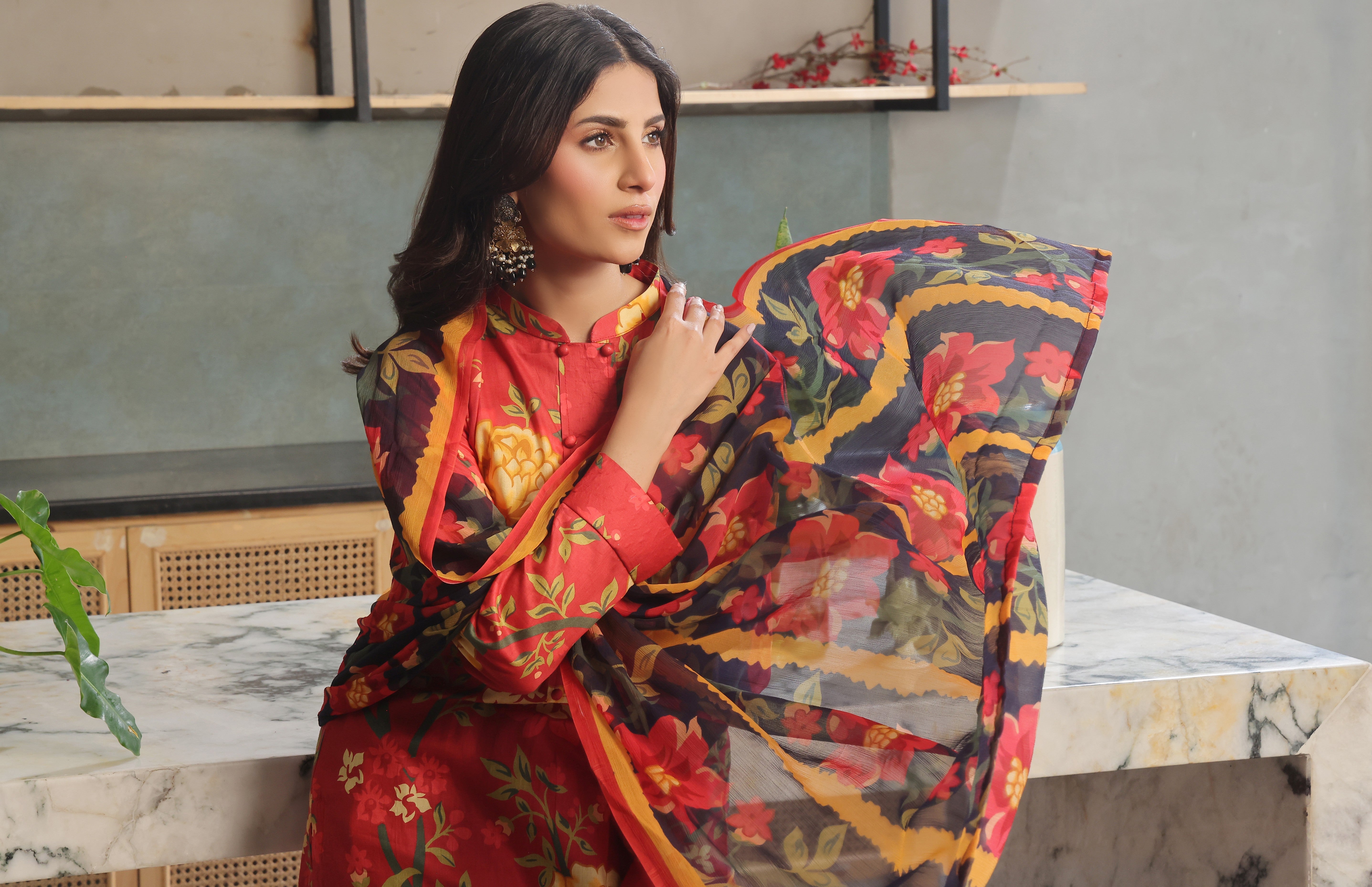 Whisper Winds By Feathers Unstitched 3 Piece Lawn Collection'2025-KOHZEST-FT493