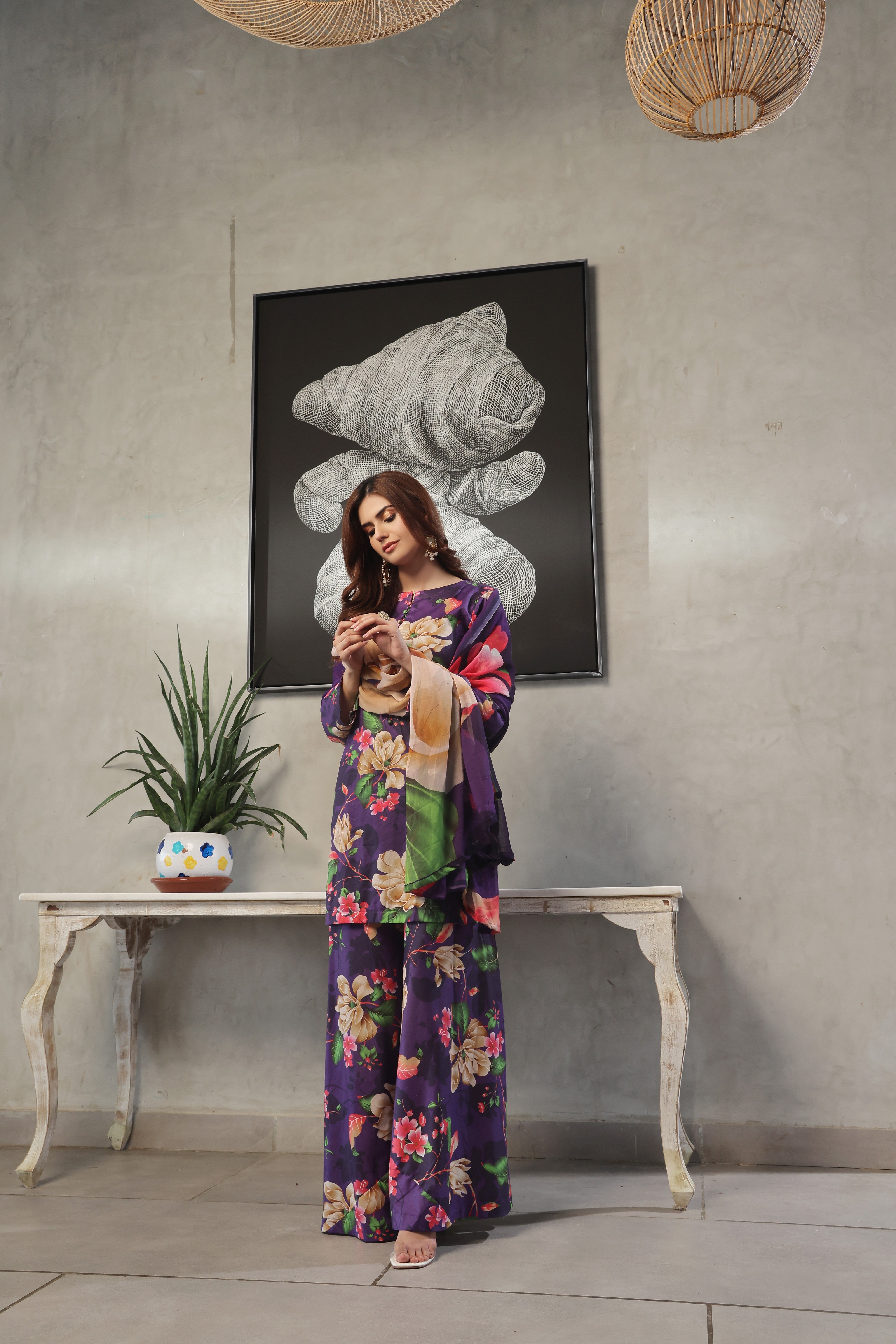 Whisper Winds By Feathers Unstitched 3 Piece Lawn Collection'2025-MORVIA-FT492