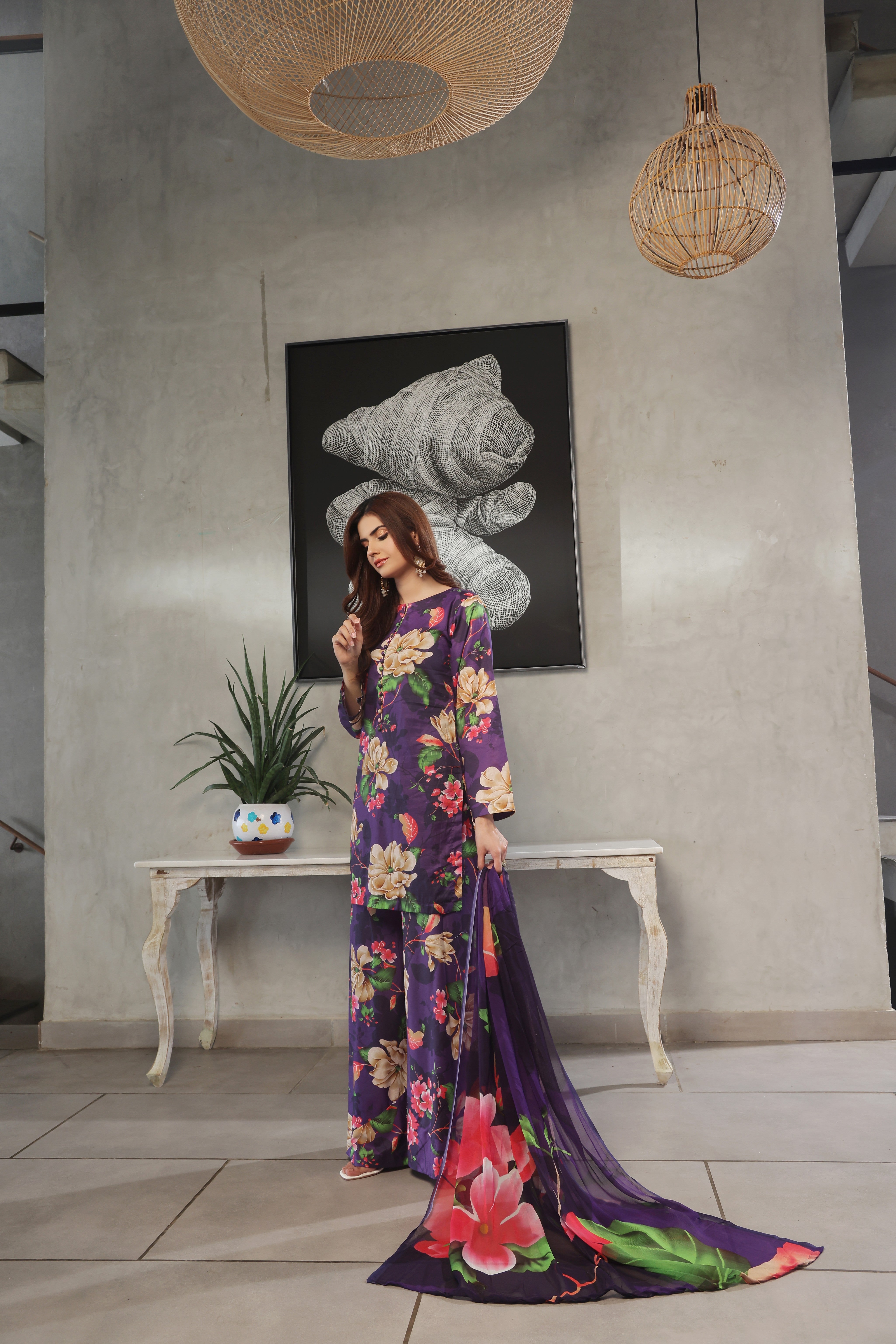 Whisper Winds By Feathers Unstitched 3 Piece Lawn Collection'2025-MORVIA-FT492