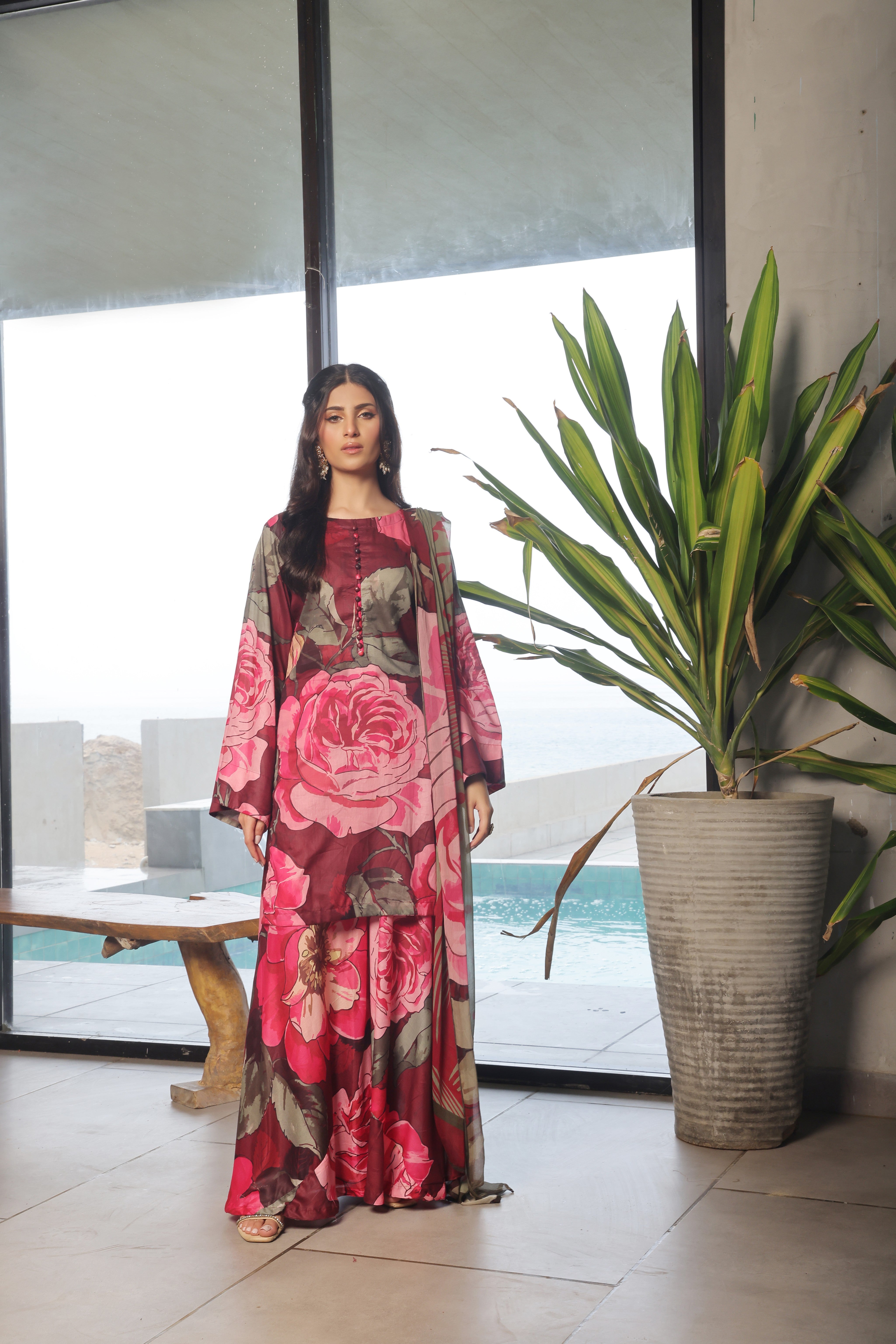 Whisper Winds By Feathers Unstitched 3 Piece Lawn Collection'2025-GULROOH-FT490