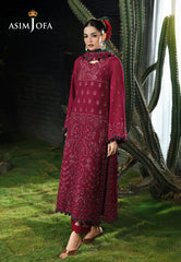Asim Jofa Unstitched 3 Piece Formals Chikankari Suit-AJULC-04
