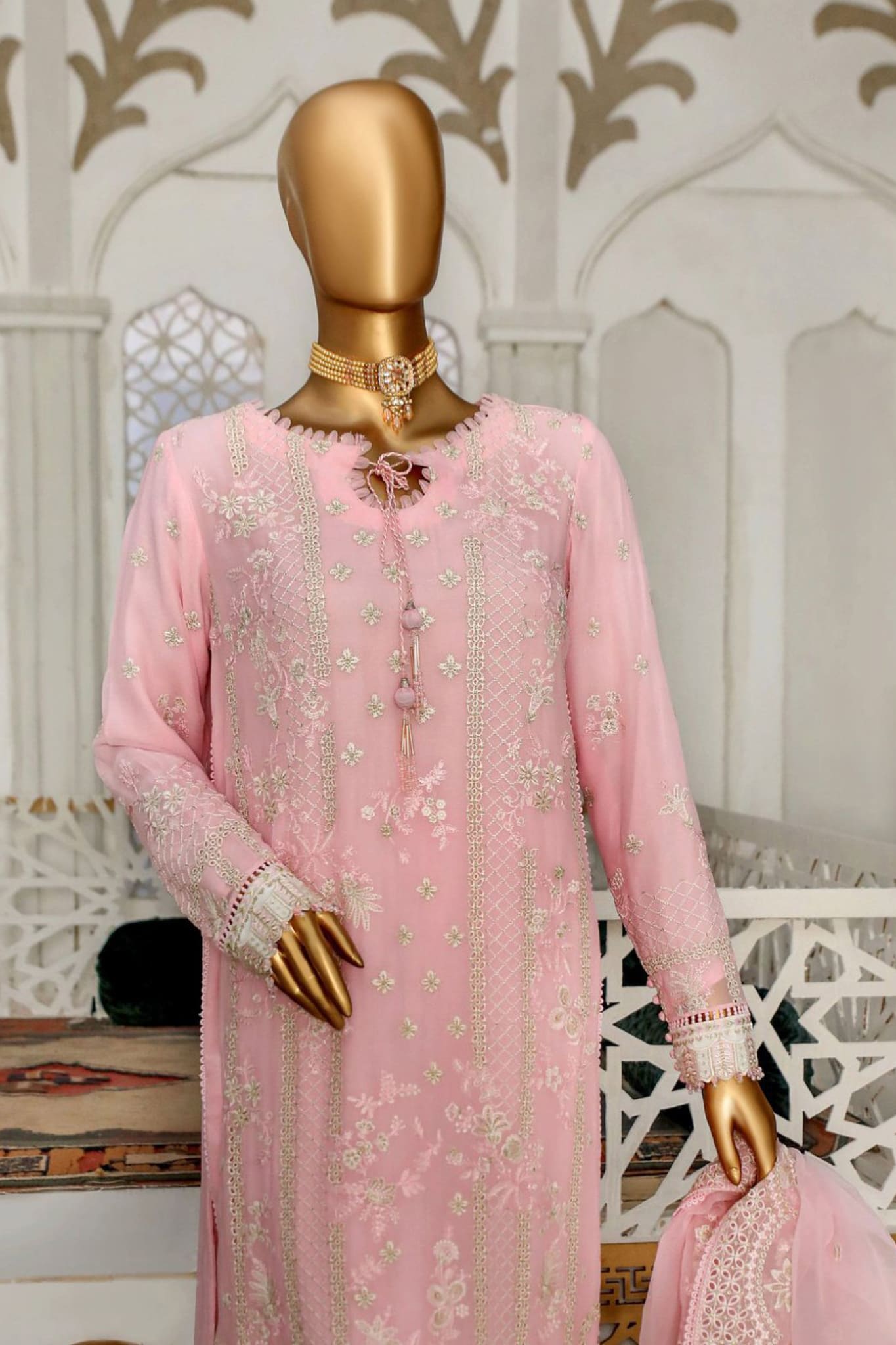 Cortesia by Hz Unstitched 3 Piece Luxury Chiffon Collection'2023-05-Carnation