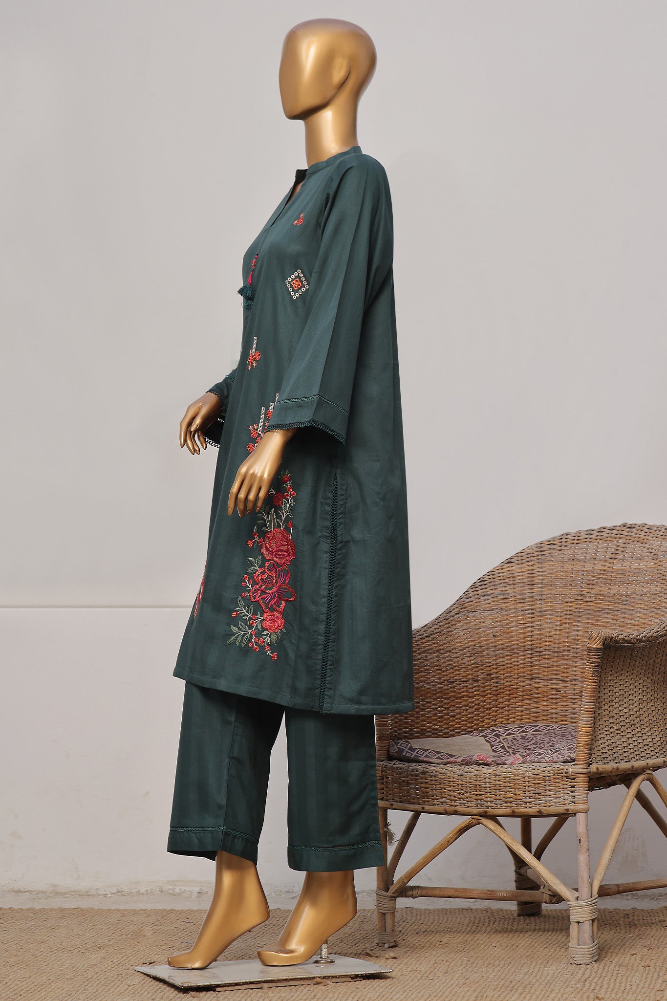 Sada Bahar Stitched 2 Piece Co Ords Emb Jacquard Vol-05 Collection'2024-D-05-Green