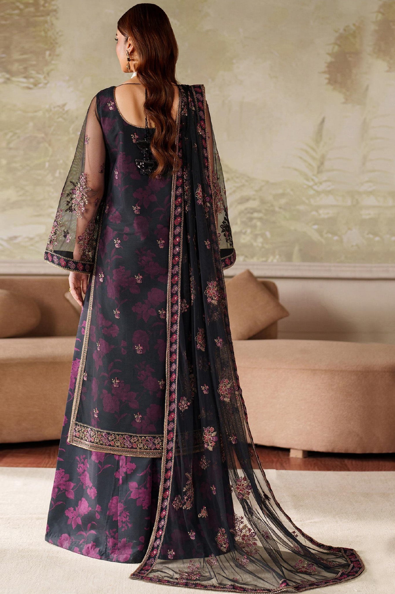 Zaneera by Zarif Unstitched 3 Piece Printed & Emb Formals Collection'2025-Zrf-Zpe-05-Ashaal