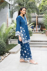 Panache Apparel-Stitched Summer Suit-Blue Petal