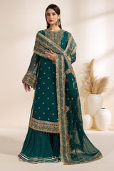 Meraki By Zarif Unstitched 3 Piece Luxury Formals Chiffon Edit Suit-ZR-MEK-05-SARAI