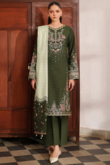 Meline By Farasha Unstitched 3 Piece Premium Viscose Collection'2025-05-Olive Drap