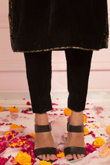 Soughaat Separates By Zaaviay Stitched Black Velvet Pants