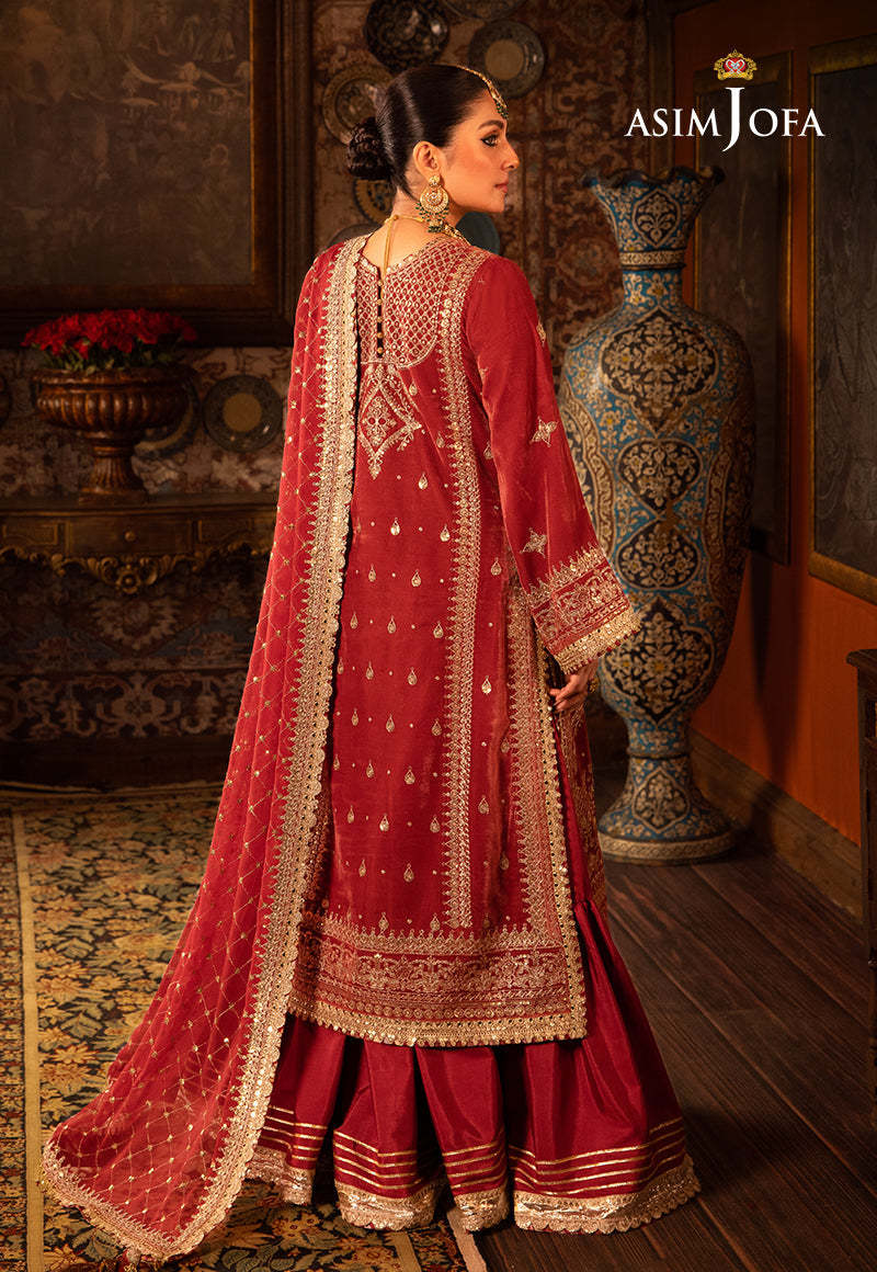 Asim Jofa Makhmal - Wedding Velvet Ajmm-10 Embroidered Velvet 3 Pcs